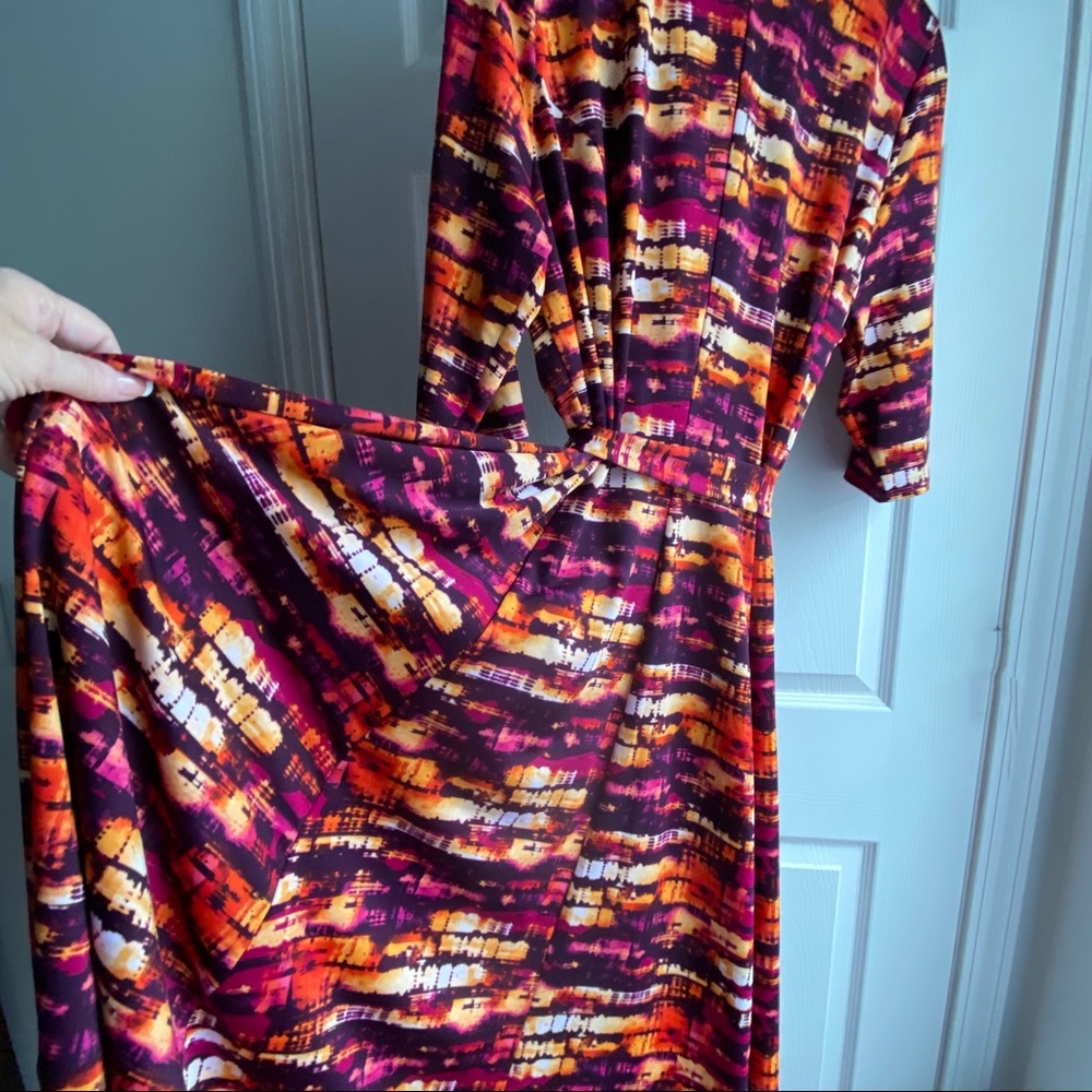 Gorgeous Multicolored Wrap Dress Plus Size 1X